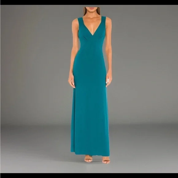 House of Harlow 1960 Teal V-Neck Maxi Dress - Picture 3 of 9